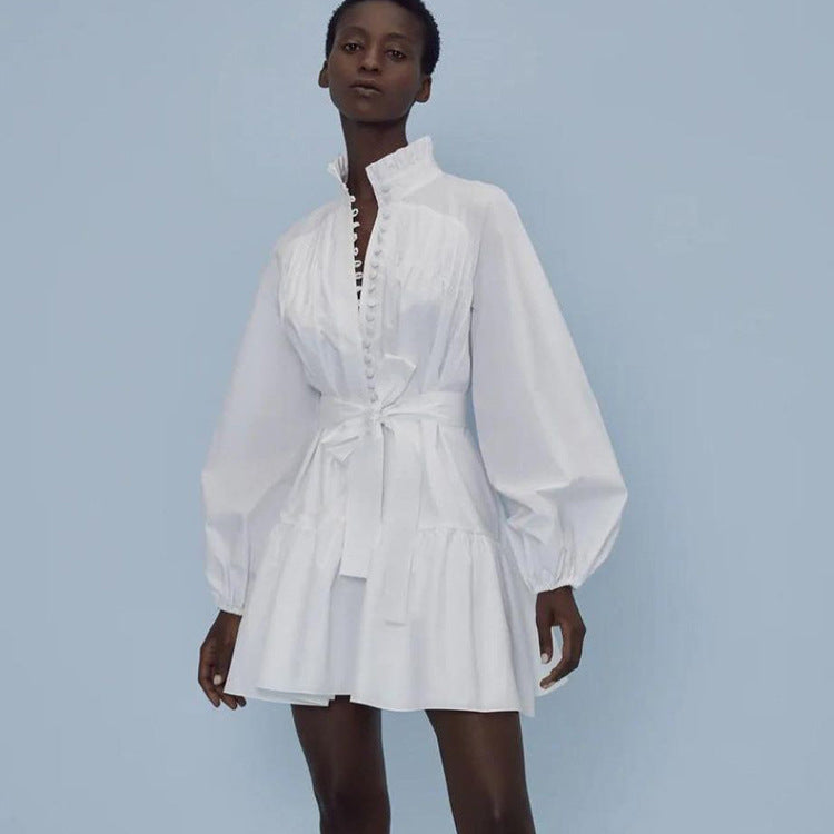 French Ruffle A-Line Dress