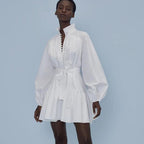 French Ruffle A-Line Dress