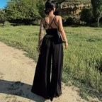 Women's Summer Sexy Backless Spaghetti Straps Loose Jumpsuit