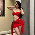 Spring Women Sexy Tube Top Cropped Tank Top Irregular Asym