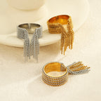 Women's Steel Ball Tassel Ring