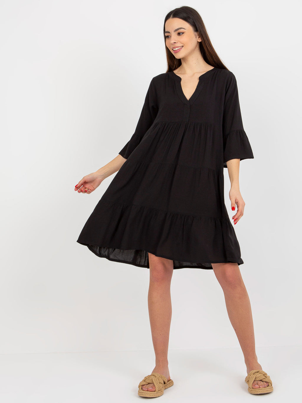 Women's Casual V Neck A Line Vacation Dress