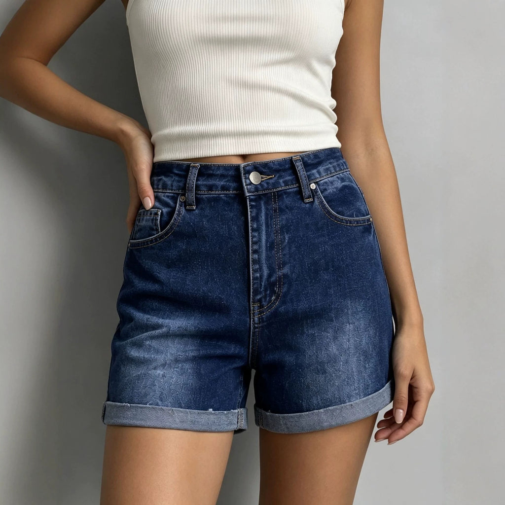 Women's High-Waist Denim Shorts