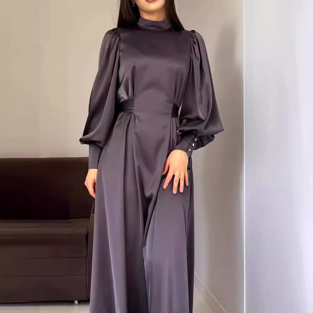 Autumn Waist Slim Fit Belted Long-Sleeve Dress
