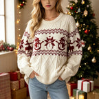 Women's Christmas Diamond Jacquard Sweater