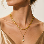 Women's Layered Water Drop Zircon Necklace