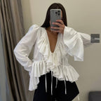 Color-Block Doll-Collar Shirt