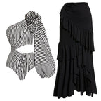 Pleated Ruffled One-piece Swimwear