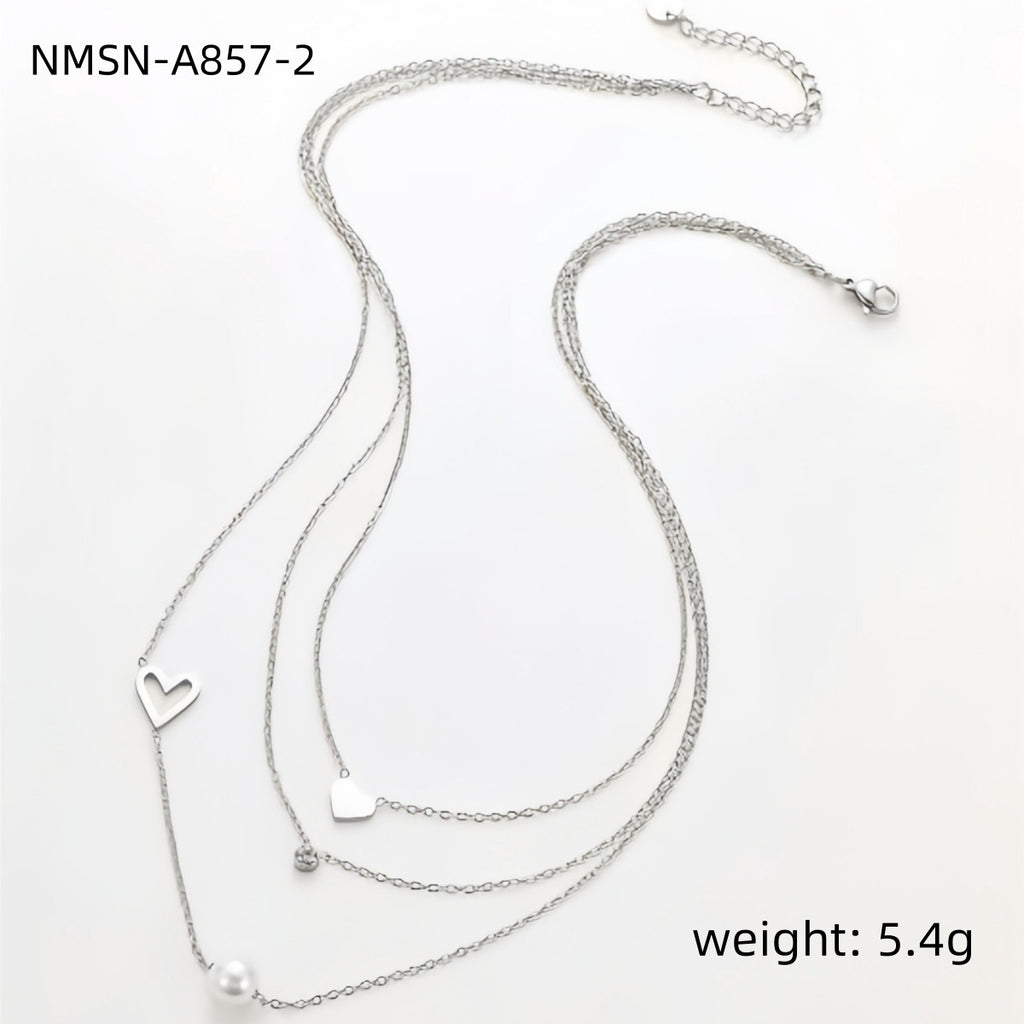 Women's Pearl Zircon Layered Necklace