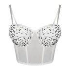 's Mesh Breathable Steel Ring Boning Corset Sequ Corset With