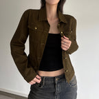 Women's Fitted Denim Button Jacket