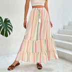 Color-Block Bohemian Maxi Dress