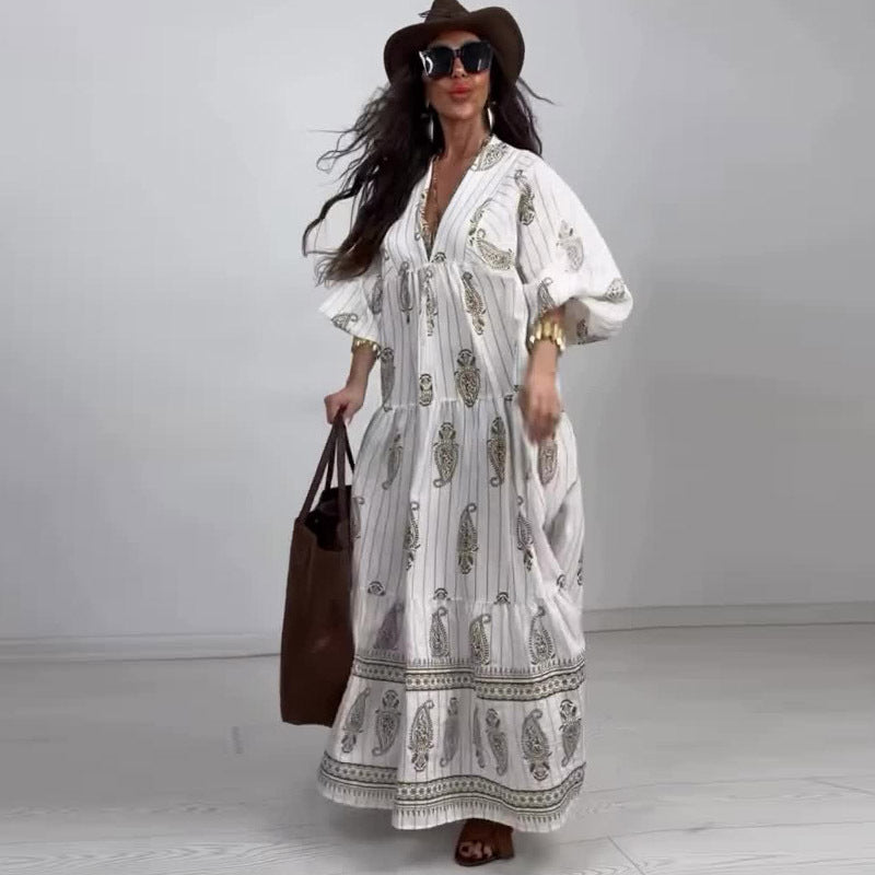 Printed Robe Maxi Dress