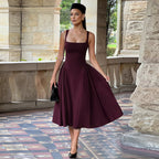 Square-Neck Spaghetti-Strap Dress