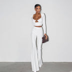 High Grade Slim Fit Solid Color Two Piece Sets Long