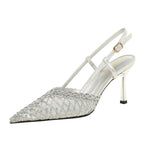 Women's Pointed-Toe Mesh Ankle-Strap Sandals