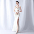 Women's Beaded Sheer Formal Evening Dress