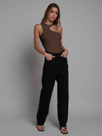Ribbed Cutout Sleeveless Jumpsuit