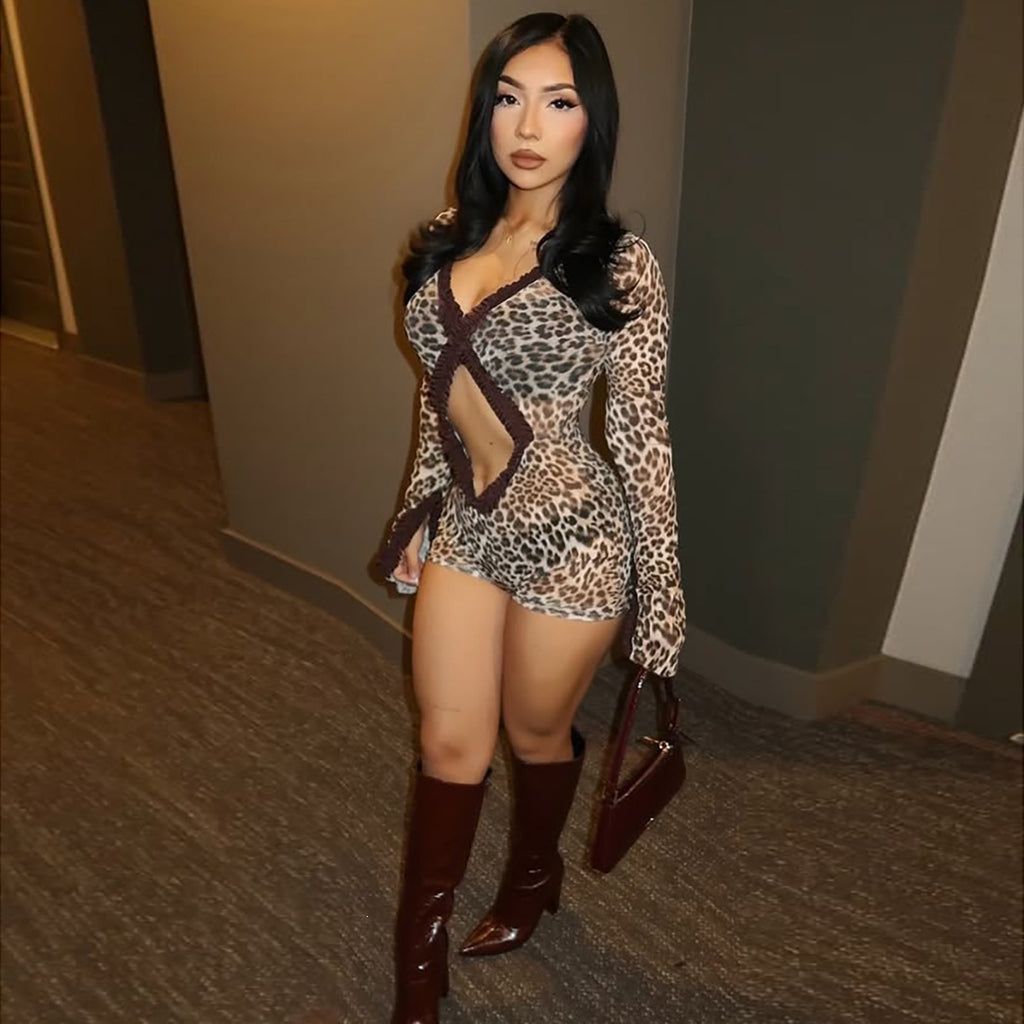 Women Clothing Spring Sexy Tight See through Jumpsuit
