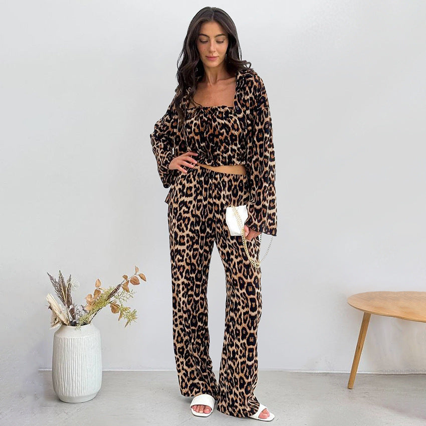 Autumn Leopard Pajamas Lingerie
