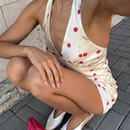 Women's Backless Printed Halter Dress