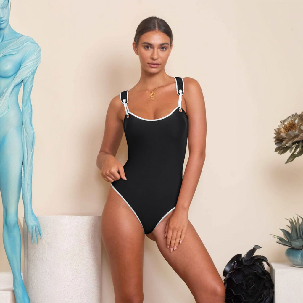 Women's Swimsuit Black One-Piece Swimsuit