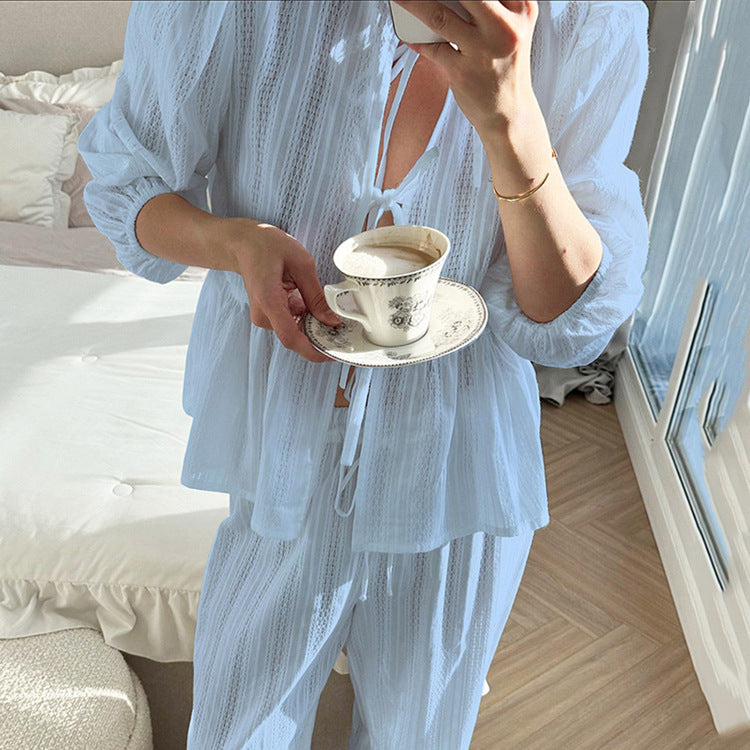 Lazy Wind Loose Lace up Long Sleeved