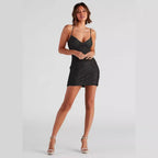 Women's Middle East Summer Sexy Strap Vintage Sequined Dress