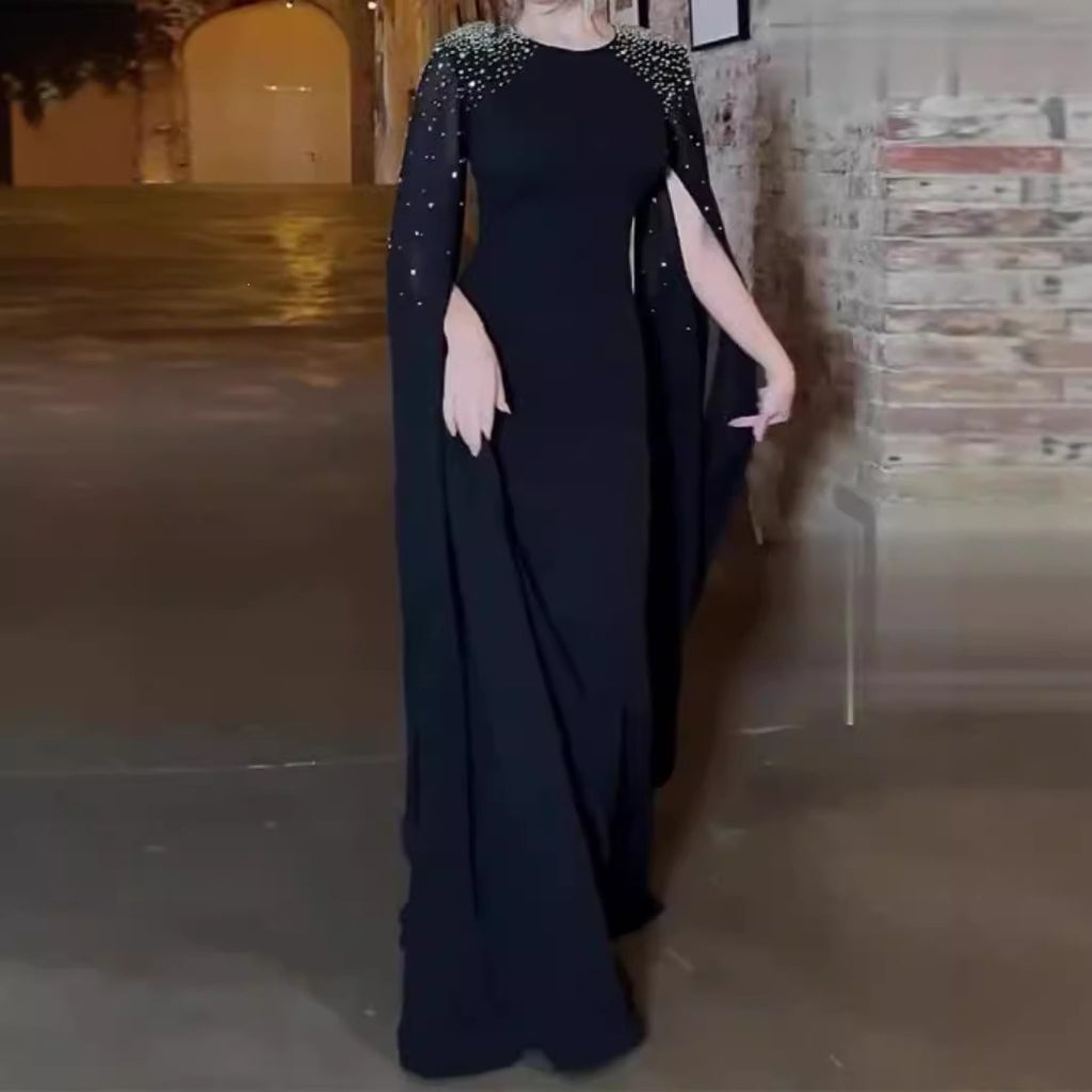 Rhinestone-Embellished Maxi Dress