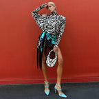 Zebra Print Tassel Two-Piece Set