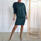 Women's Sequin Long Sleeve Mini Dress