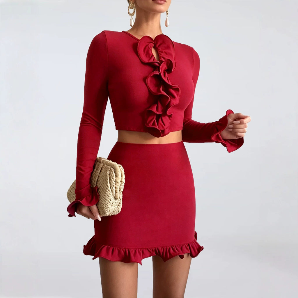 Women's Ruffle Skirt Set