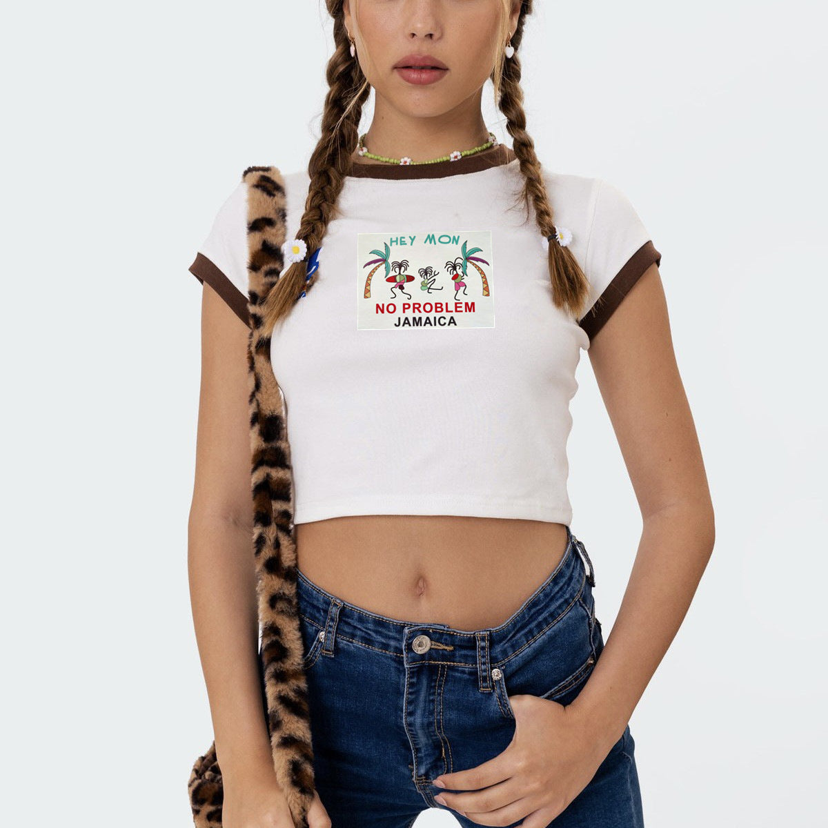 Women's No Problem Graphic Cropped T-Shirt