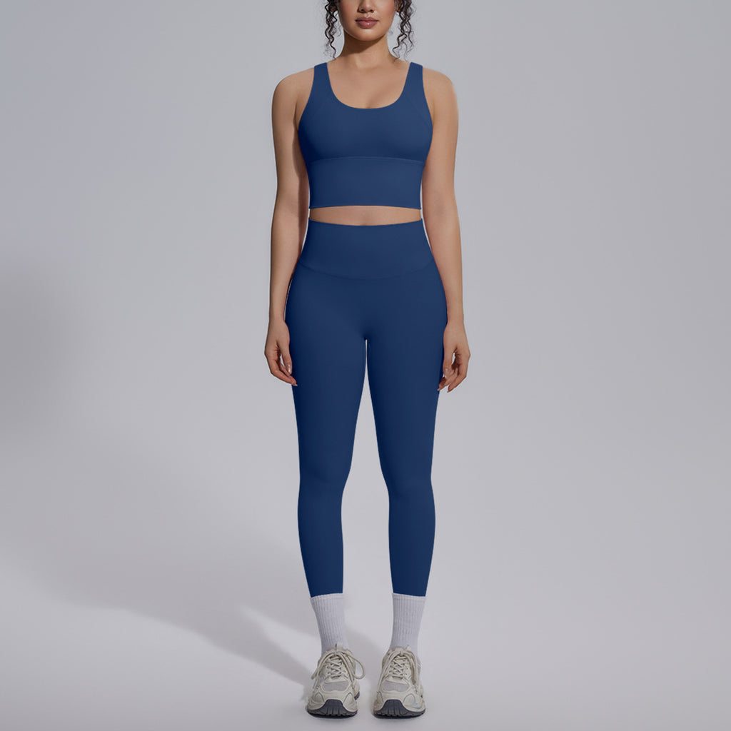 Women Nude Feel No Embarrassment Line Sports Trousers Sexy V neck Beauty Back Running Fitness Pants Yoga Set