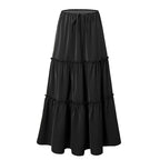 High Waist Elastic Pocket Long Adjustable Lace Up Skirt