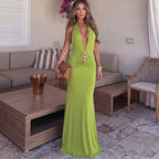 Women's Backless Halter Dress