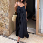Women's Sleeveless Backless Black Cami Dress