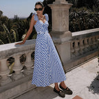 Striped Printed One-piece Swimwear