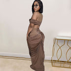 Women's Pleated Sleeveless Top and Skirt Two-Piece Set