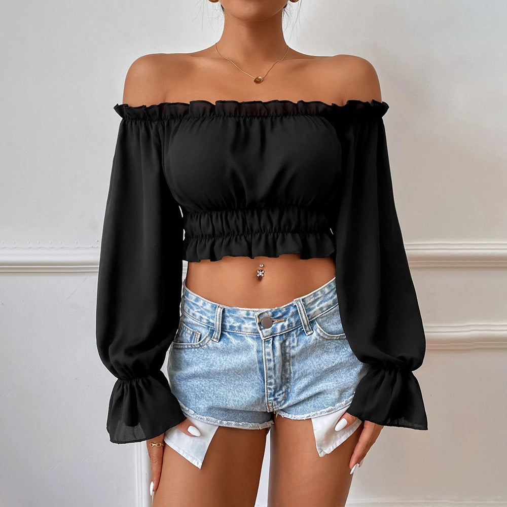 Women's Long-Sleeve Waist-Fit Casual Top