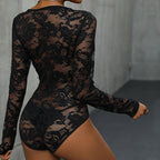 Solid Color V Neck Long Sleeve Jumpsuit