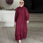 Plus-Size Bowknot Jacquard Dress