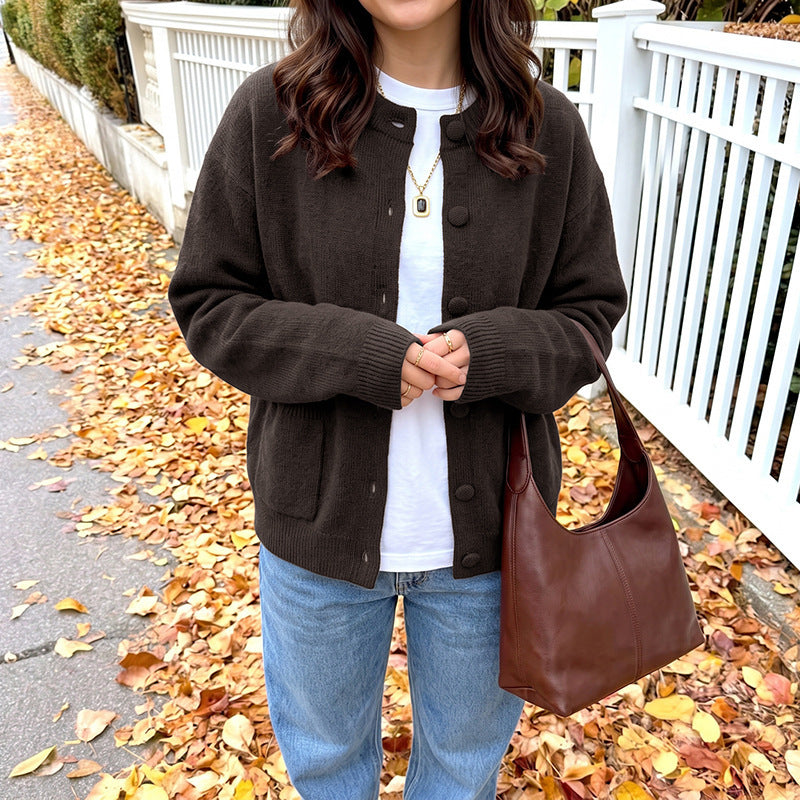 Women's Relaxed Button-Front Cardigan