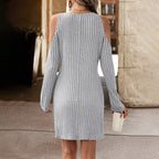 Women's Elegant Intellectual Sling Dress Autumn Winter High Waist V Neck Short Dress Women