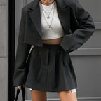 Autumn High-Waist Tweed Skirt