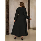 Plus Size Black Velvet Maxi Dress
