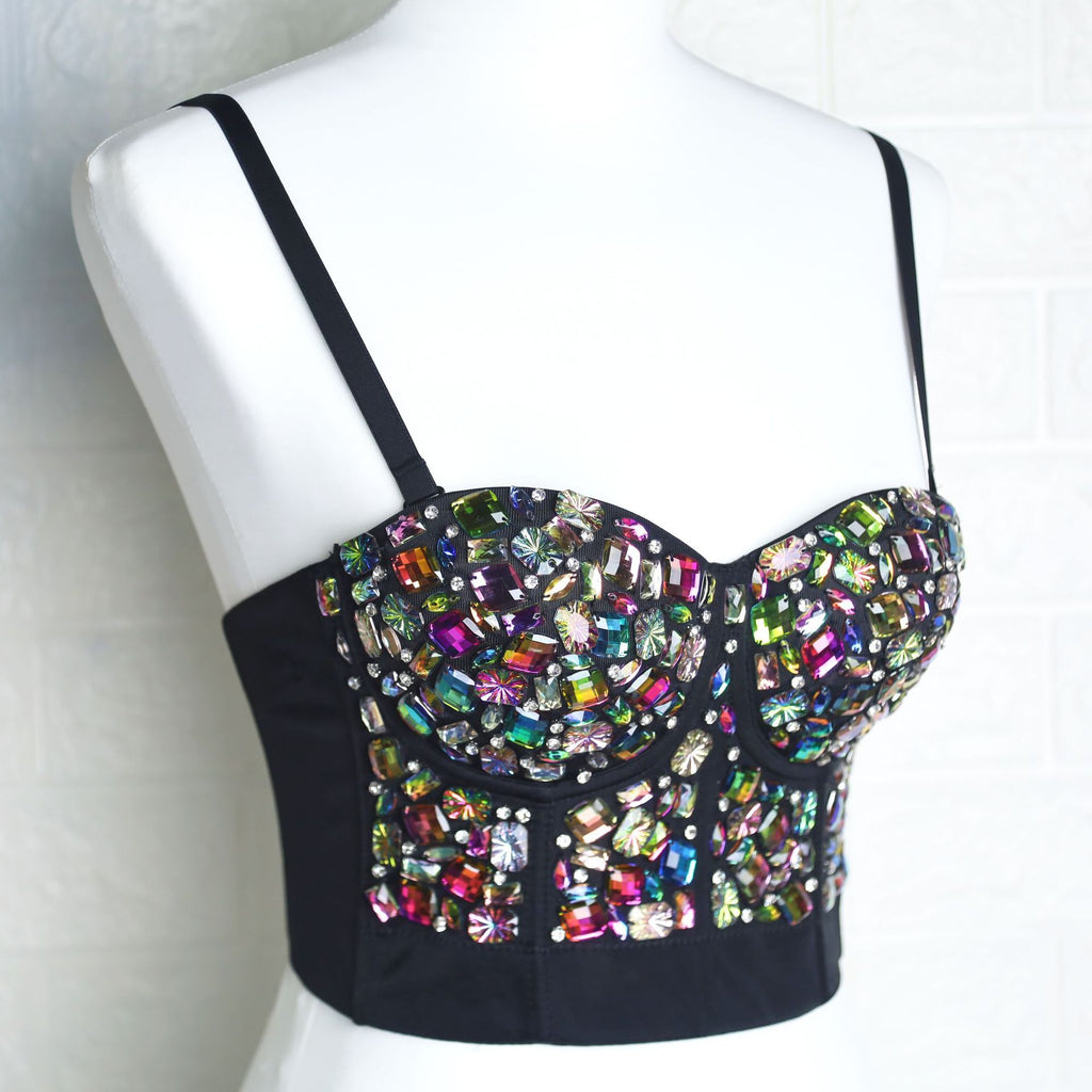 Women's Rhinestone Beaded Tube Top