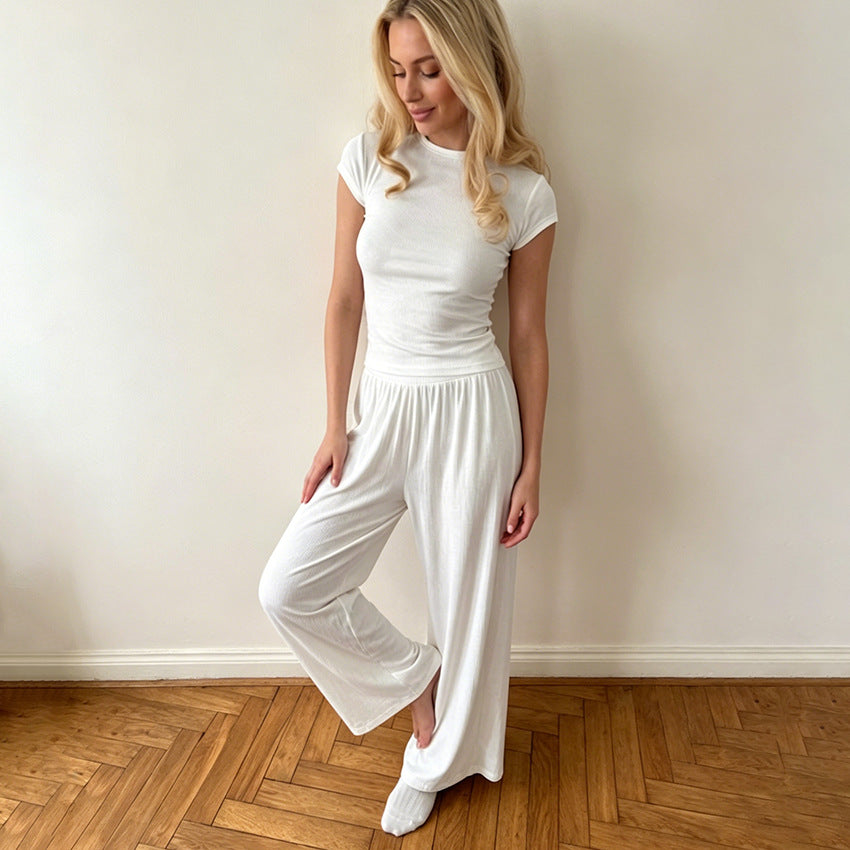 Women's Knitted Short-Sleeve Pajama Set