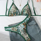 Green Leopard One-piece Swimwear