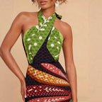 Women's Backless Floral Dress